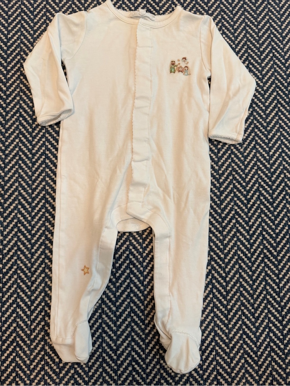 Classic Cream Footed One-Piece Sleeper for Kids